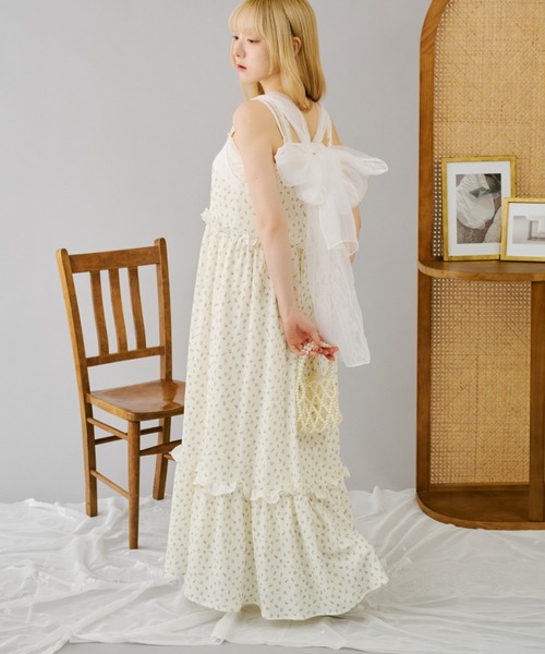 POPPY オーガンジー花柄キャミドレス uneune organdy cami dress
