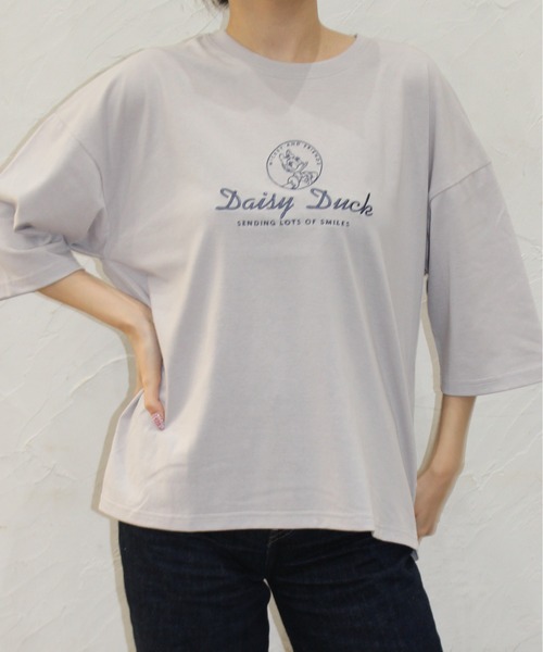 Disney（ディズニー） tシャツ 「DISNEY/ディズニー」プリント7分袖