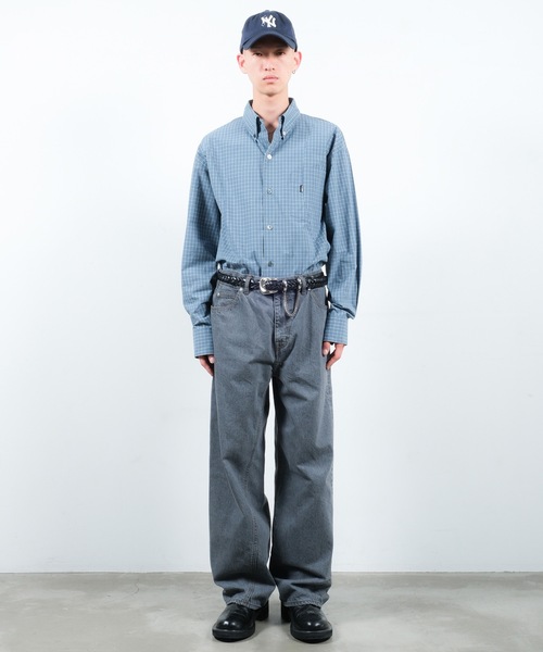 JIEDA✖️MonkeyTimeオーバーサイズショート丈チェックシャツ JIEDA＞チェック スキッパー シャツ