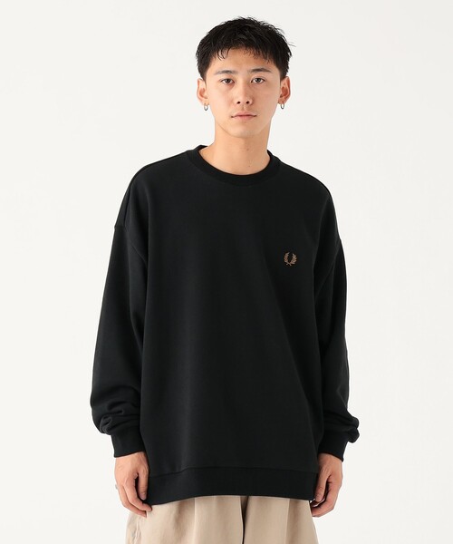 Fred Perry ブラック トレーナー FRED PERRY トレーナー スウェット / エンブロイダリー クルー