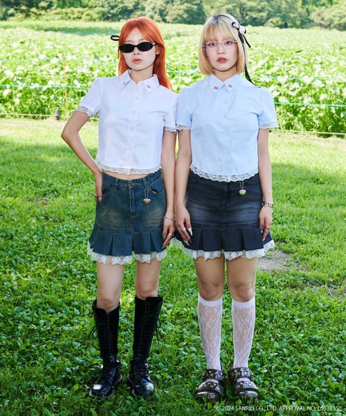 「sedacle girl」 半袖シャツ「HELLO KITTYコラボ」 MEDIUM オフホワイト レディース_画像6