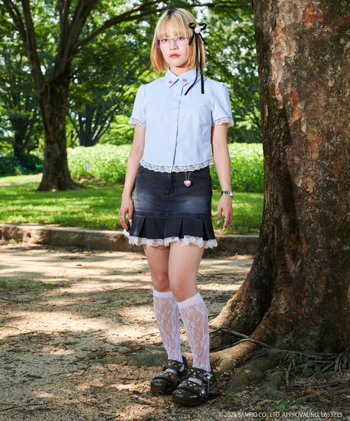 「sedacle girl」 半袖シャツ「HELLO KITTYコラボ」 MEDIUM オフホワイト レディース_画像7