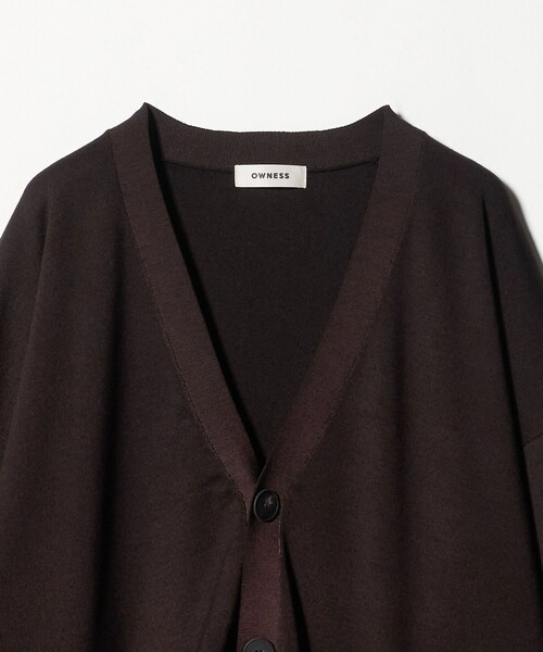 OWNESS  WASH Vネックカーディガン Lダークブラウン BEAUTY＆YOUTH UNITED ARROWS カーディガン 「OWNESS」 SNOW WASH