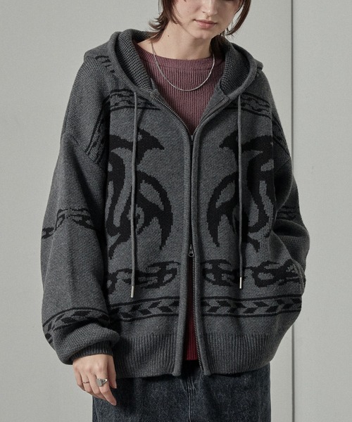 パーカー 「Alfred Alex」トライバル ローゲージ オーバーサイズ