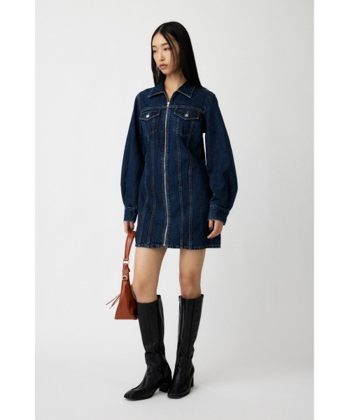 MOUSSY（マウジー） ワンピース ZIP UP DENIM ミニドレス : ZOZOTOWN