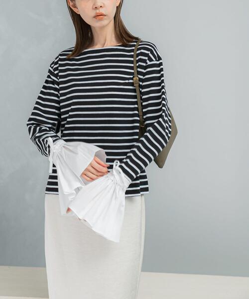 tシャツ Mewl シャツスリーブボーダーTOPS レディース : ZOZOTOWN