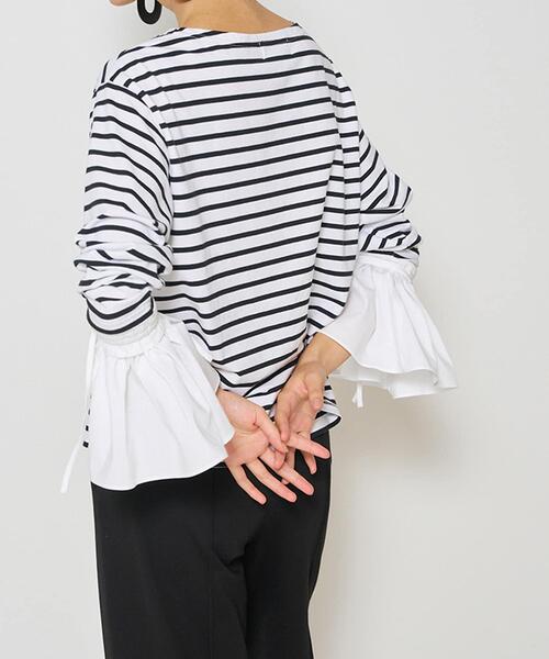 tシャツ Mewl シャツスリーブボーダーTOPS レディース : ZOZOTOWN