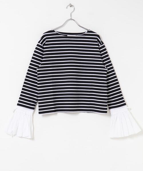 Mewl シャツスリーブボーダーTOPS tシャツ Mewl シャツスリーブボーダーTOPS レディース : ZOZOTOWN