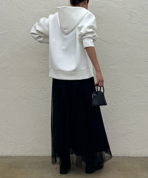 「LOUNGEDRESS」 ジップアップパーカー FREE オフホワイト レディース_画像3