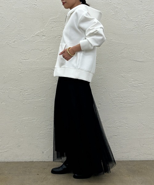 「LOUNGEDRESS」 ジップアップパーカー FREE オフホワイト レディース_画像4