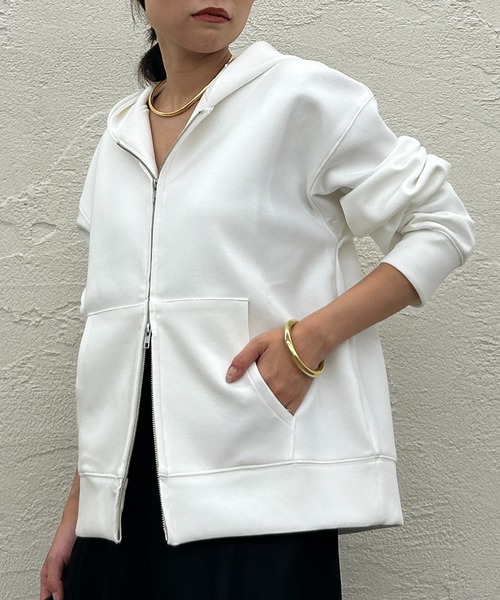 「LOUNGEDRESS」 ジップアップパーカー FREE オフホワイト レディース_画像7