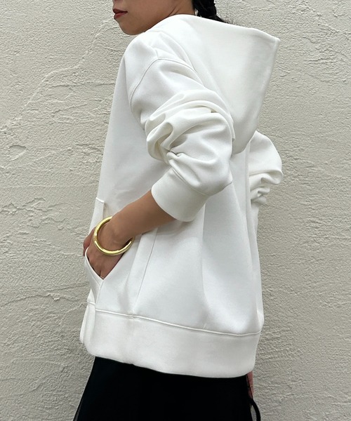 「LOUNGEDRESS」 ジップアップパーカー FREE オフホワイト レディース_画像8