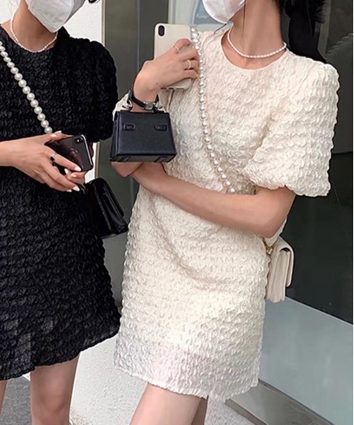 「by muni:r」 半袖ワンピース FREE アイボリー レディース_画像3