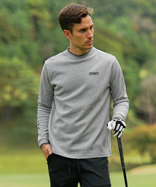 ゴルフ 「DIVINER GOLF」ネックラインモックネックスウェット メンズ ゴルフウェア トレーナー スエット ジャージ 春服 冬服 メンズ