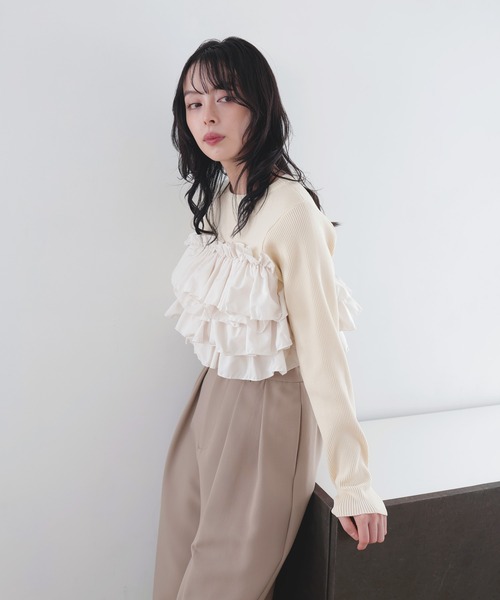 LIAN（リアン） ニット セーター フリルビスチェニットプルオーバー