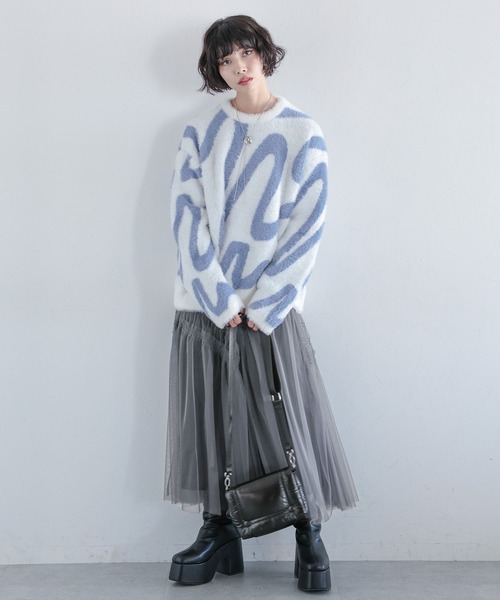 「PAGEBOY」 長袖ニット FREE ターコイズブルー レディース_画像4