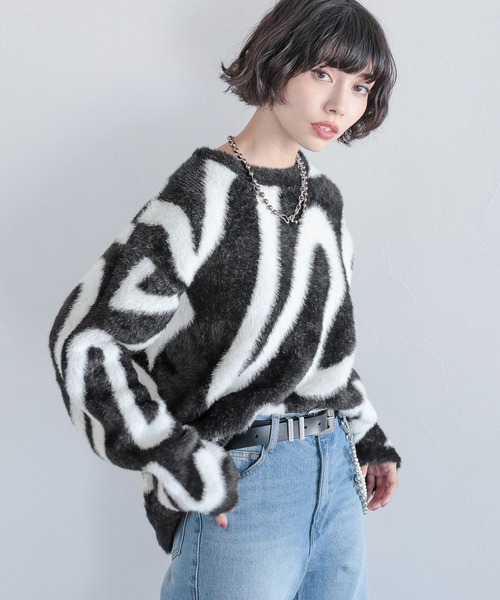 「PAGEBOY」 長袖ニット FREE ターコイズブルー レディース_画像5