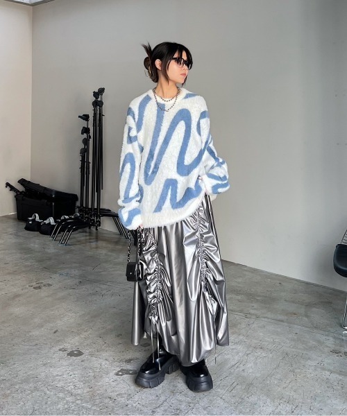 「PAGEBOY」 長袖ニット FREE ターコイズブルー レディース_画像6