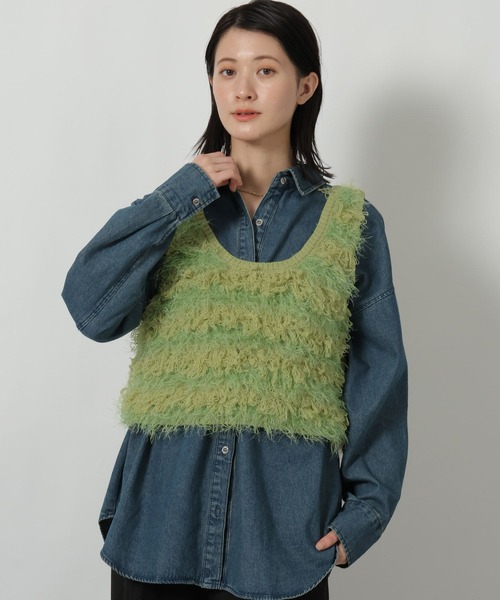 LAKOLE（ラコレ） ベスト ジレ フリンジシャギーベスト / 634875