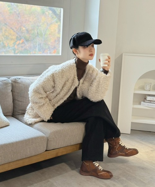 ⭐︎美品⭐︎ebure エブール ノーカラーコート　リバーコート エブール｜eburu】のノーカラーコート｜ドラマが生まれる「上質コート