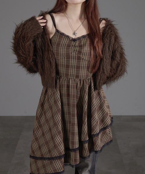 「apres jour mignon」 ニットカーディガン X-LARGE チャコールグレー レディース_画像5