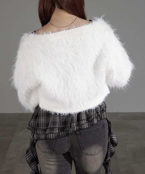 「apres jour mignon」 ニットカーディガン X-LARGE チャコールグレー レディース_画像9