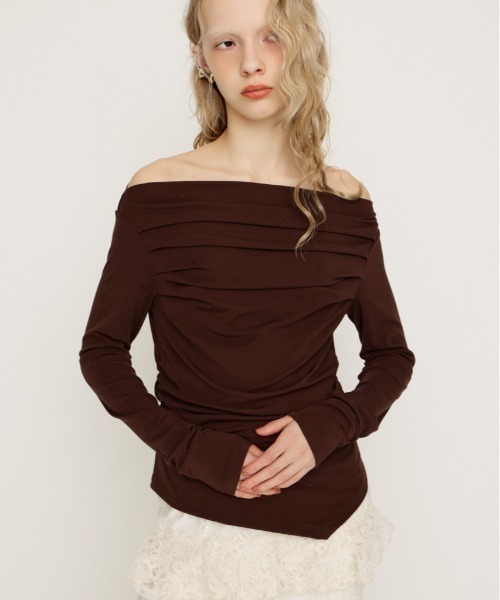 SLY スライ オフショルダー シャツカットソー size 1 SLY（スライ） tシャツ STRETCH CUT OFF SHOULDER TOPS ストレッチ