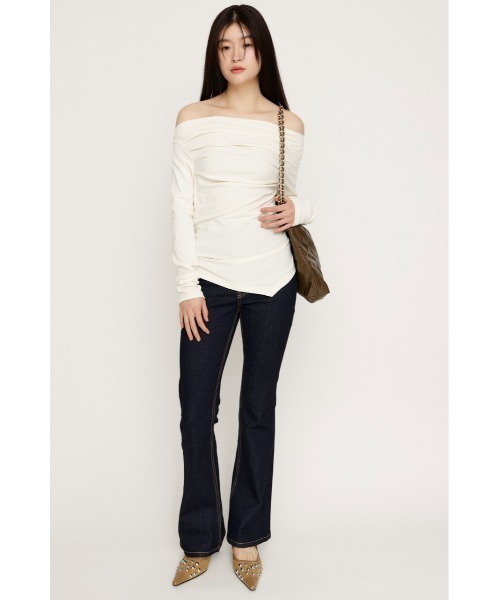 SLY（スライ） tシャツ 「2026SS新作」OFF SHOULDER TUCK TOPS オフ