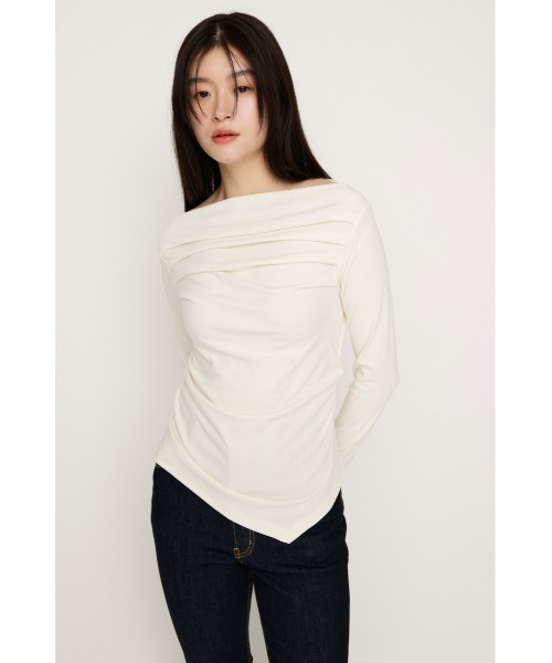 SLY（スライ） tシャツ 「2026SS新作」OFF SHOULDER TUCK TOPS オフ