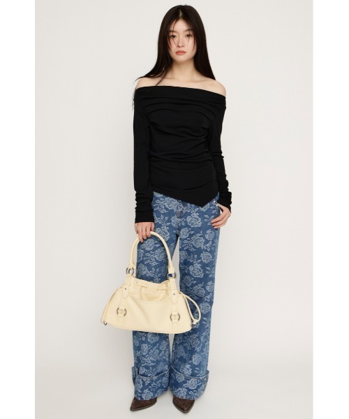 SLY（スライ） tシャツ 「2026SS新作」OFF SHOULDER TUCK TOPS オフ