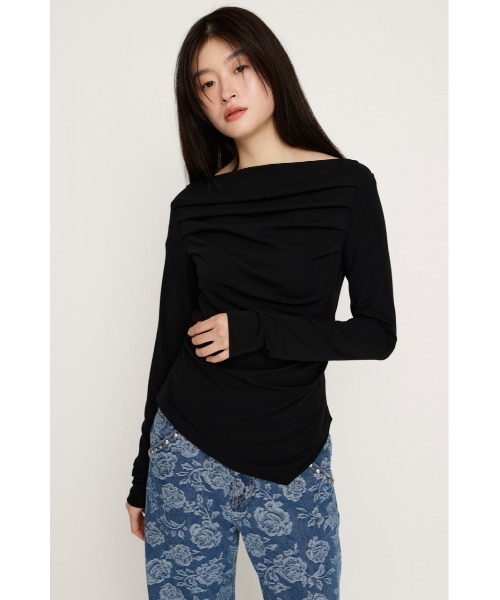 新品未使用SLY OFF SHOULDER CUT TOPS オフショルダー SLY（スライ） tシャツ 「2026SS新作」OFF SHOULDER TUCK TOPS オフ