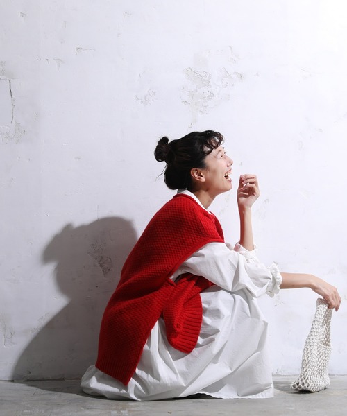 「soulberry」 ニットベスト M レッド レディース_画像3