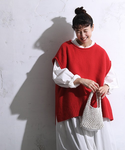 「soulberry」 ニットベスト M レッド レディース_画像5