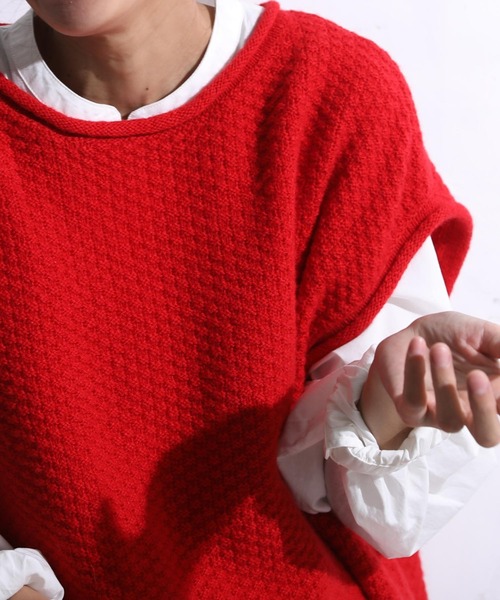 「soulberry」 ニットベスト M レッド レディース_画像9