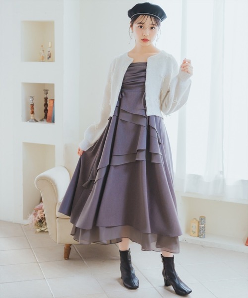 「WILLSELECTION」 ニットカーディガン FREE オフホワイト レディース_画像4