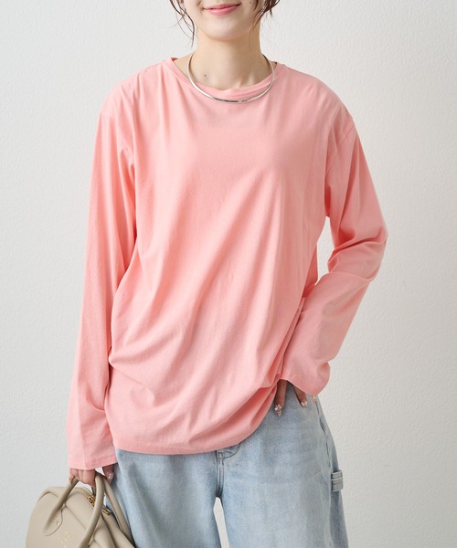 コード刺繍チュールカットソー(pual ce cin) pual ce cin tシャツ チュールドッキングレイヤードカットソー