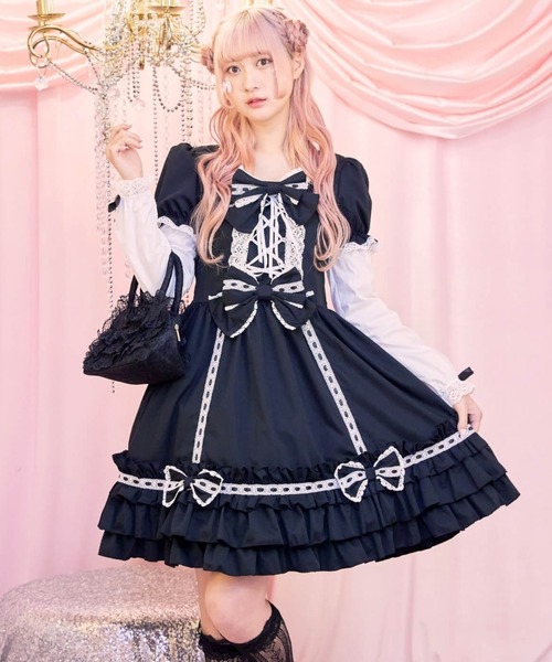 BODYLINE ワンピース 3wayケープつきリボンのロイヤルドールドレス 5点