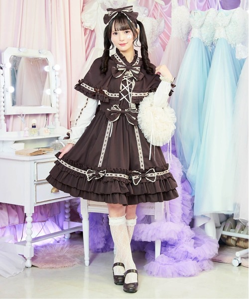 BODYLINE ワンピース 3wayケープつきリボンのロイヤルドールドレス 5点