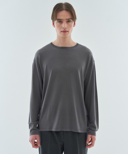 セーター ニット ESTNATION / ウルトラファインウール ロングスリーブニットTシャツ メンズ_5