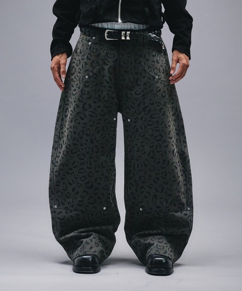 ANDER HUNK パンツ Reopard Double-knee Curve Pants / レオパード