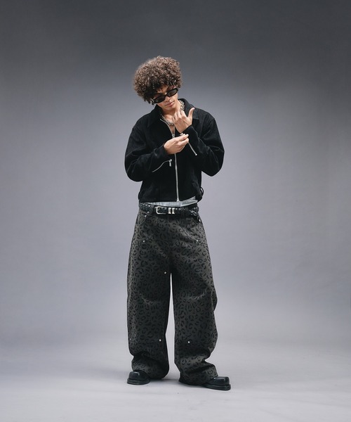 ANDER HUNK パンツ Reopard Double-knee Curve Pants / レオパード