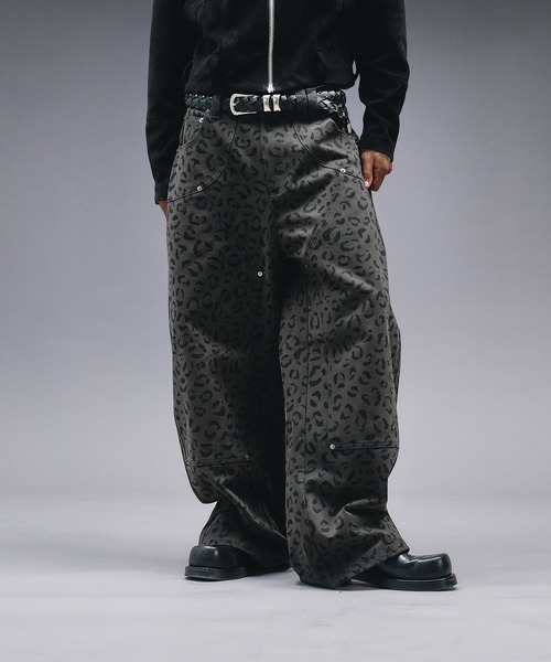 ANDER HUNK パンツ Reopard Double-knee Curve Pants / レオパード