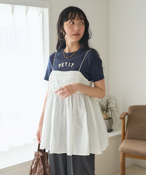 00s 希少 putumayo リボン異素材切り替えプリントフリルキャミ v系 FREAK'S STORE（フリークスストア） キャミソール インド キャン