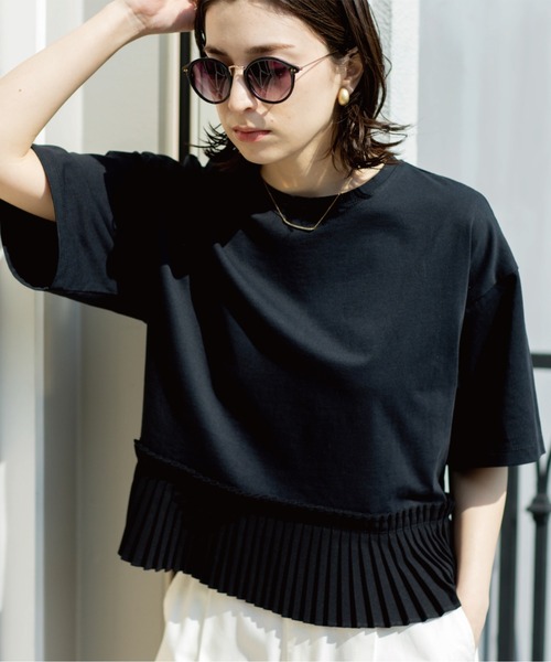 OPAQUE.CLIP（オペークドットクリップ） tシャツ 半袖 プリーツ
