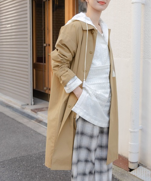 「URBAN RESEARCH DOORS」 ステンカラーコート MEDIUM ベージュ レディース_画像2
