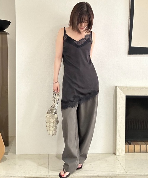 Henon. ワイドパンツ パンツ Ketty カーブトラウザーパンツ レディース