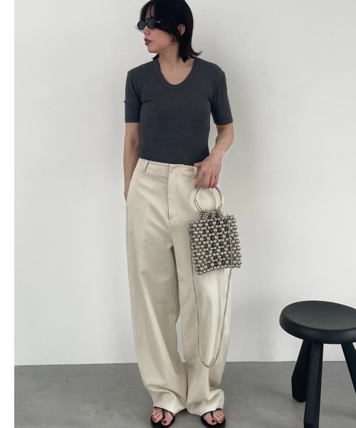 Henon. ワイドパンツ パンツ Ketty カーブトラウザーパンツ レディース