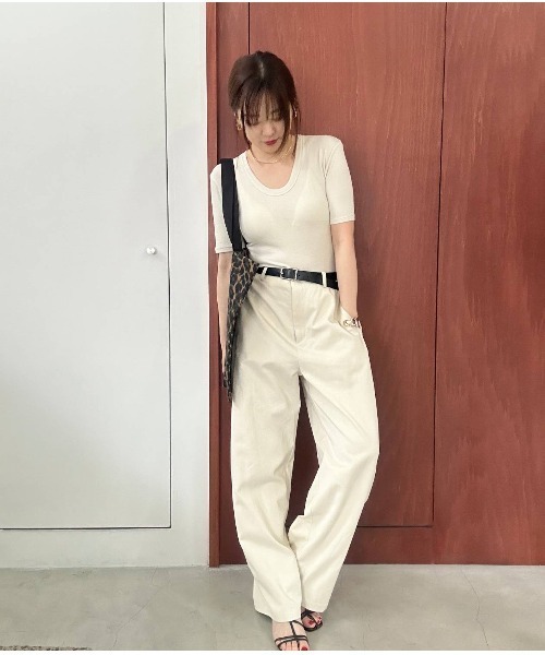 Henon. ワイドパンツ パンツ Ketty カーブトラウザーパンツ レディース