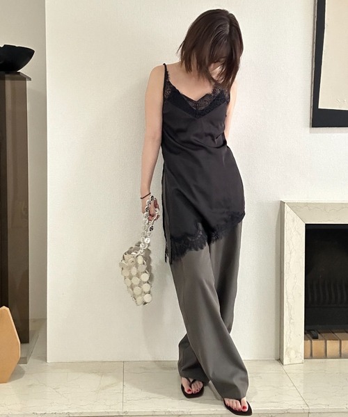 Henon. ワイドパンツ パンツ Ketty カーブトラウザーパンツ レディース