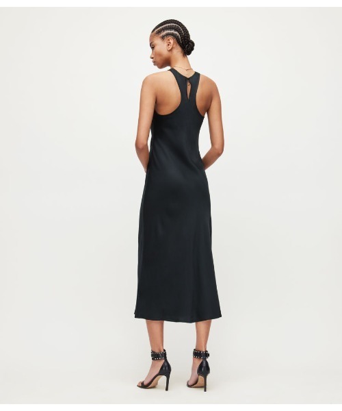 「ALLSAINTS」 ノースリーブワンピース 6 ブラック レディース_画像3